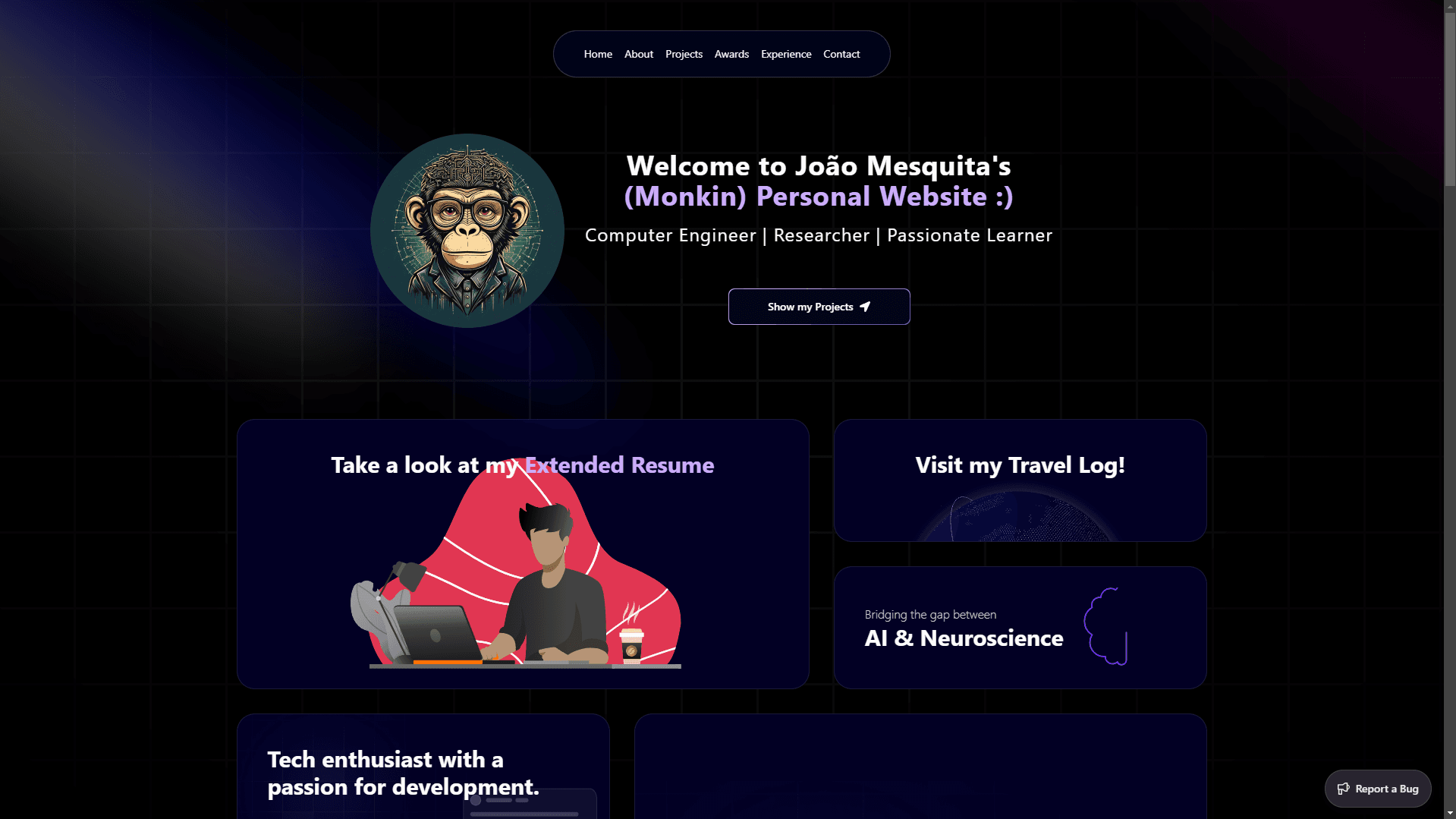 Monkin's Habitat - Personal Website
